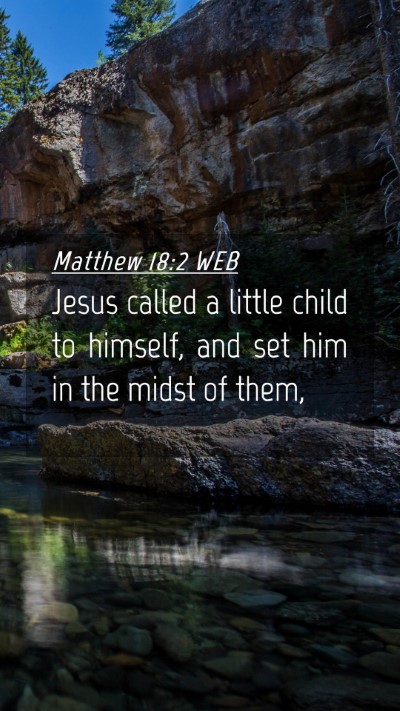Picture 04 - Matthew 18:2 WEB Mobile Phone Wallpaper - Jesus called a little child to himself, and set - Mobile Bible Verse Wallpaper