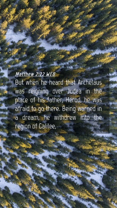 Picture 04 - Matthew 2:22 WEB Mobile Phone Wallpaper - But when he heard that Archelaus was reigning - Mobile Bible Verse Wallpaper