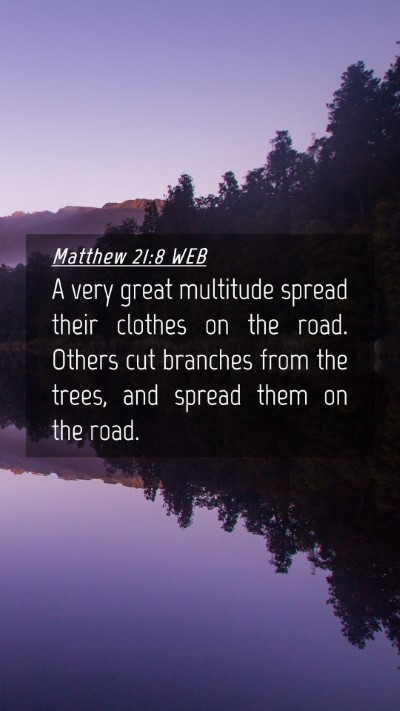 Picture 04 - Matthew 21:8 WEB Mobile Phone Wallpaper - A very great multitude spread their clothes on - Mobile Bible Verse Wallpaper