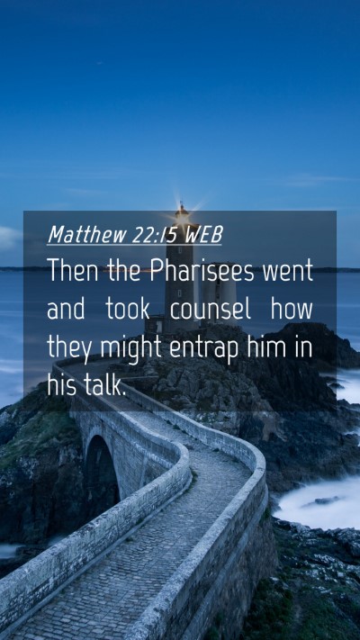 Picture 04 - Matthew 22:15 WEB Mobile Phone Wallpaper - Then the Pharisees went and took counsel how they - Mobile Bible Verse Wallpaper