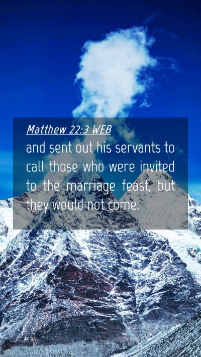Picture 04 - Matthew 22:3 WEB Mobile Phone Wallpaper - and sent out his servants to call those who were - Mobile Bible Verse Wallpaper