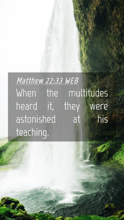 Picture 04 - Matthew 22:33 WEB Mobile Phone Wallpaper - When the multitudes heard it, they were - Mobile Bible Verse Wallpaper