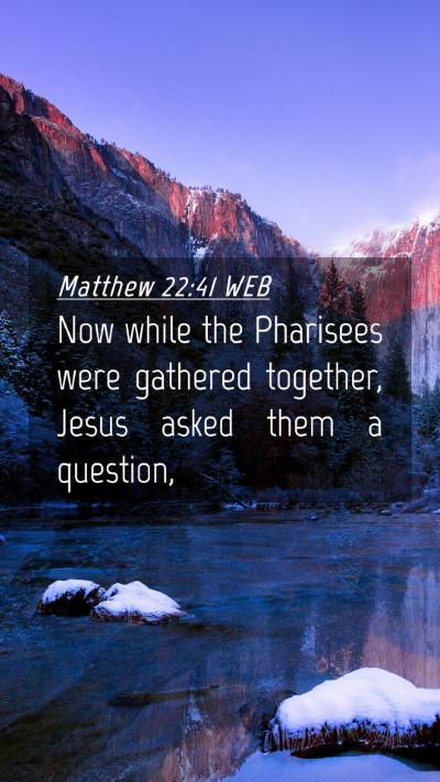 Picture 04 - Matthew 22:41 WEB Mobile Phone Wallpaper - Now while the Pharisees were gathered together, - Mobile Bible Verse Wallpaper