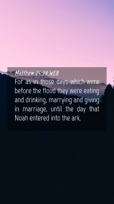 Picture 04 - Matthew 24:38 WEB Mobile Phone Wallpaper - For as in those days which were before the flood - Mobile Bible Verse Wallpaper