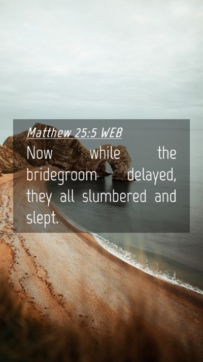 Picture 04 - Matthew 25:5 WEB Mobile Phone Wallpaper - Now while the bridegroom delayed, they all - Mobile Bible Verse Wallpaper