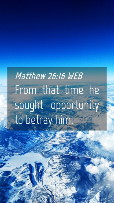 Picture 04 - Matthew 26:16 WEB Mobile Phone Wallpaper - From that time he sought opportunity to betray - Mobile Bible Verse Wallpaper