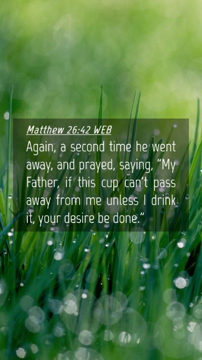 Picture 04 - Matthew 26:42 WEB Mobile Phone Wallpaper - Again, a second time he went away, and prayed, - Mobile Bible Verse Wallpaper