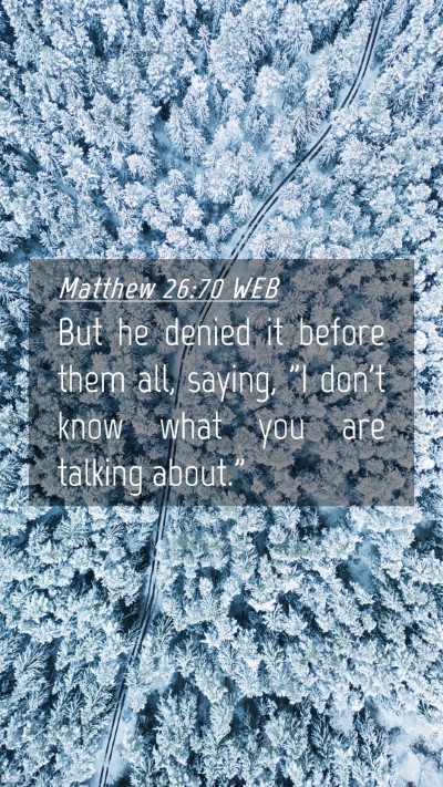 Picture 04 - Matthew 26:70 WEB Mobile Phone Wallpaper - But he denied it before them all, saying, 