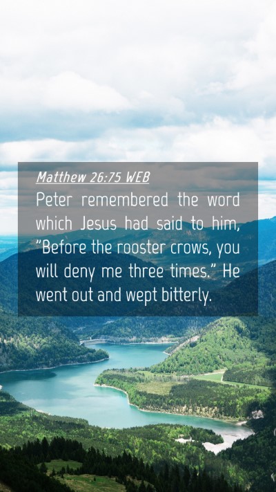 Picture 04 - Matthew 26:75 WEB Mobile Phone Wallpaper - Peter remembered the word which Jesus had said to - Mobile Bible Verse Wallpaper