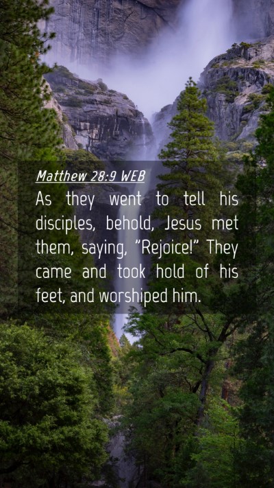 Picture 04 - Matthew 28:9 WEB Mobile Phone Wallpaper - As they went to tell his disciples, behold, Jesus - Mobile Bible Verse Wallpaper