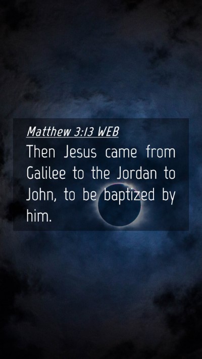 Picture 04 - Matthew 3:13 WEB Mobile Phone Wallpaper - Then Jesus came from Galilee to the Jordan to - Mobile Bible Verse Wallpaper