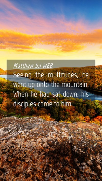 Picture 04 - Matthew 5:1 WEB Mobile Phone Wallpaper - Seeing the multitudes, he went up onto the - Mobile Bible Verse Wallpaper