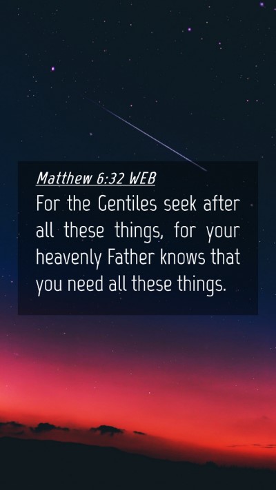 Picture 04 - Matthew 6:32 WEB Mobile Phone Wallpaper - For the Gentiles seek after all these things, for - Mobile Bible Verse Wallpaper