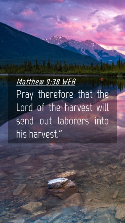 Picture 04 - Matthew 9:38 WEB Mobile Phone Wallpaper - Pray therefore that the Lord of the harvest will - Mobile Bible Verse Wallpaper