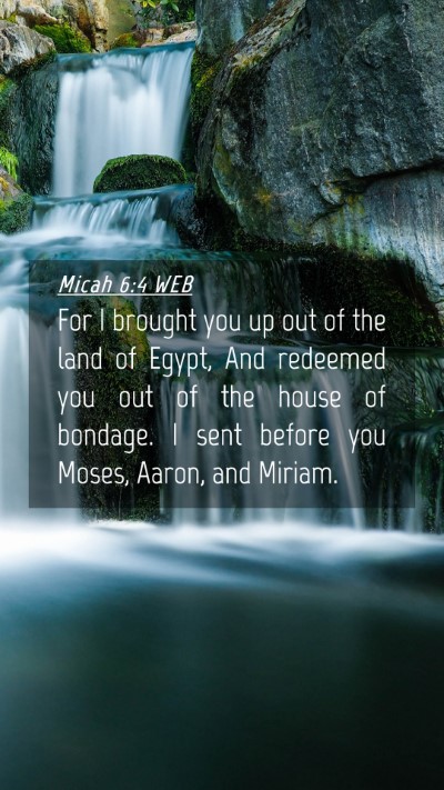 Picture 04 - Micah 6:4 WEB Mobile Phone Wallpaper - For I brought you up out of the land of Egypt, - Mobile Bible Verse Wallpaper