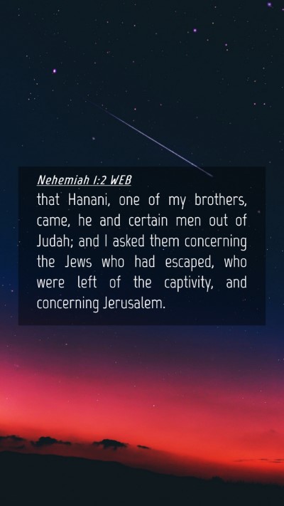 Picture 04 - Nehemiah 1:2 WEB Mobile Phone Wallpaper - that Hanani, one of my brothers, came, he and - Mobile Bible Verse Wallpaper