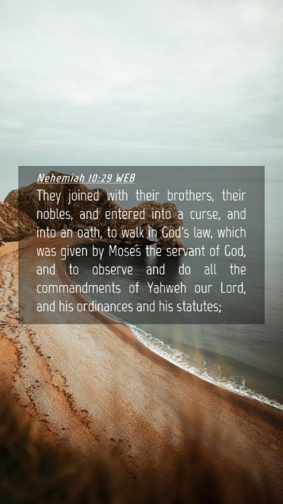 Picture 04 - Nehemiah 10:29 WEB Mobile Phone Wallpaper - They joined with their brothers, their nobles, - Mobile Bible Verse Wallpaper