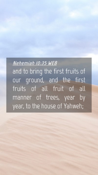 Picture 04 - Nehemiah 10:35 WEB Mobile Phone Wallpaper - and to bring the first fruits of our ground, and - Mobile Bible Verse Wallpaper