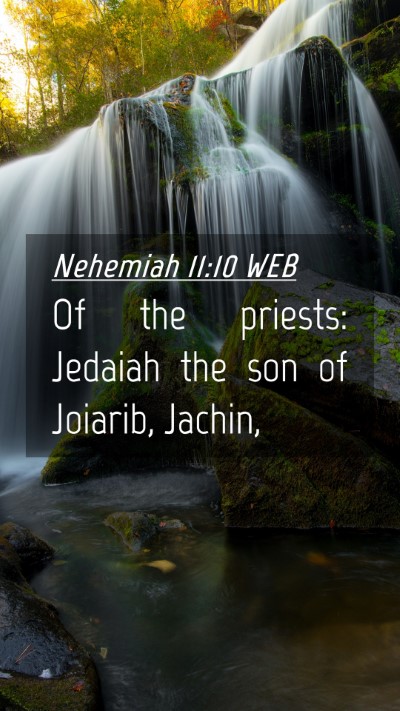 Picture 04 - Nehemiah 11:10 WEB Mobile Phone Wallpaper - Of the priests: Jedaiah the son of Joiarib, - Mobile Bible Verse Wallpaper