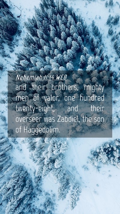 Picture 04 - Nehemiah 11:14 WEB Mobile Phone Wallpaper - and their brothers, mighty men of valor, one - Mobile Bible Verse Wallpaper