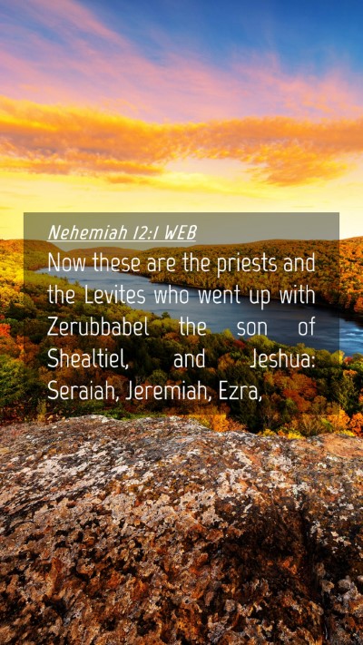 Picture 04 - Nehemiah 12:1 WEB Mobile Phone Wallpaper - Now these are the priests and the Levites who - Mobile Bible Verse Wallpaper