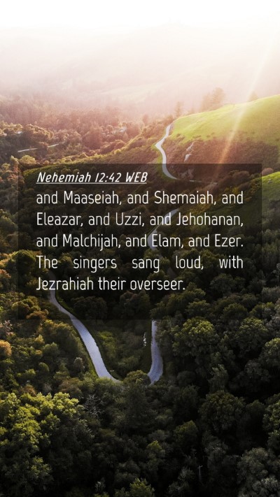 Picture 04 - Nehemiah 12:42 WEB Mobile Phone Wallpaper - and Maaseiah, and Shemaiah, and Eleazar, and - Mobile Bible Verse Wallpaper