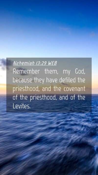 Picture 04 - Nehemiah 13:29 WEB Mobile Phone Wallpaper - Remember them, my God, because they have defiled - Mobile Bible Verse Wallpaper