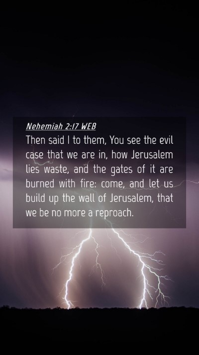 Picture 04 - Nehemiah 2:17 WEB Mobile Phone Wallpaper - Then said I to them, You see the evil case that - Mobile Bible Verse Wallpaper