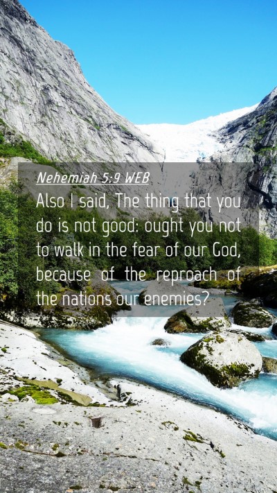 Picture 04 - Nehemiah 5:9 WEB Mobile Phone Wallpaper - Also I said, The thing that you do is not good: - Mobile Bible Verse Wallpaper