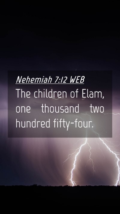 Picture 04 - Nehemiah 7:12 WEB Mobile Phone Wallpaper - The children of Elam, one thousand two hundred - Mobile Bible Verse Wallpaper