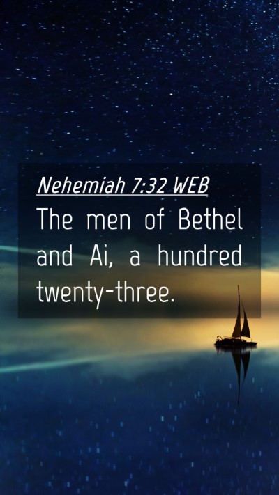 Picture 04 - Nehemiah 7:32 WEB Mobile Phone Wallpaper - The men of Bethel and Ai, a hundred - Mobile Bible Verse Wallpaper