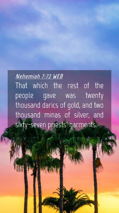 Picture 04 - Nehemiah 7:72 WEB Mobile Phone Wallpaper - That which the rest of the people gave was twenty - Mobile Bible Verse Wallpaper