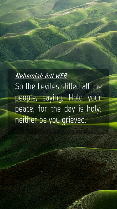 Picture 04 - Nehemiah 8:11 WEB Mobile Phone Wallpaper - So the Levites stilled all the people, saying, - Mobile Bible Verse Wallpaper