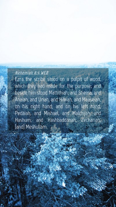 Picture 04 - Nehemiah 8:4 WEB Mobile Phone Wallpaper - Ezra the scribe stood on a pulpit of wood, which - Mobile Bible Verse Wallpaper
