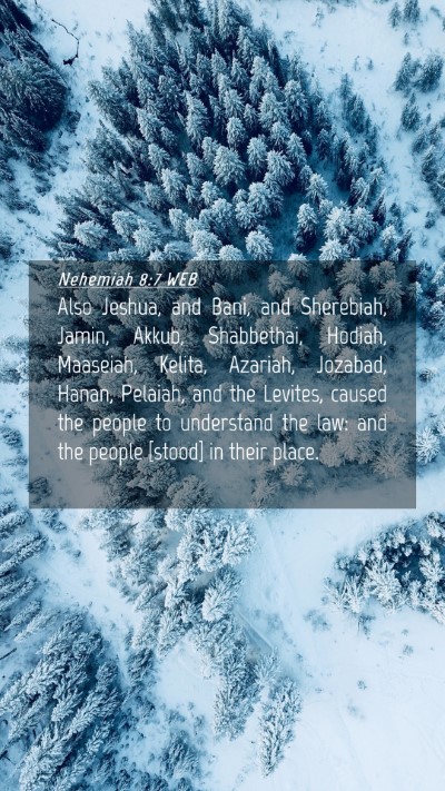 Picture 04 - Nehemiah 8:7 WEB Mobile Phone Wallpaper - Also Jeshua, and Bani, and Sherebiah, Jamin, - Mobile Bible Verse Wallpaper