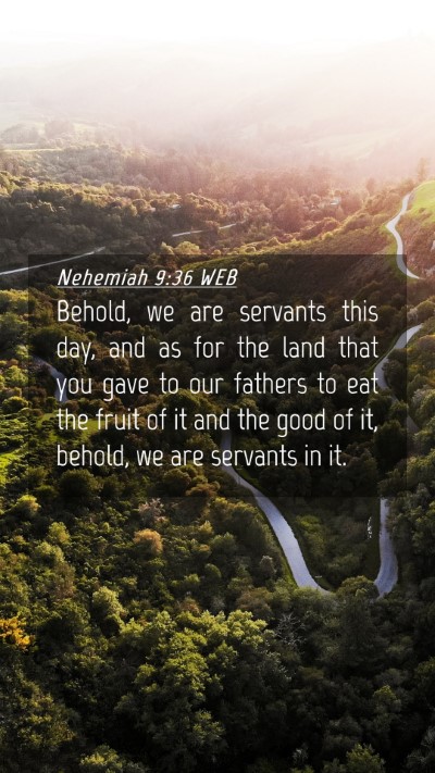 Picture 04 - Nehemiah 9:36 WEB Mobile Phone Wallpaper - Behold, we are servants this day, and as for the - Mobile Bible Verse Wallpaper
