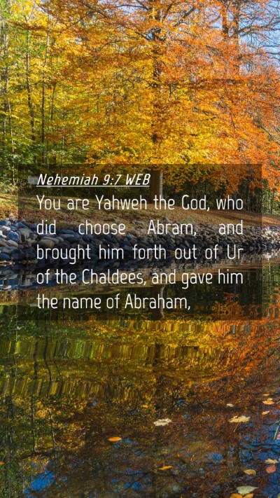 Picture 04 - Nehemiah 9:7 WEB Mobile Phone Wallpaper - You are Yahweh the God, who did choose Abram, and - Mobile Bible Verse Wallpaper
