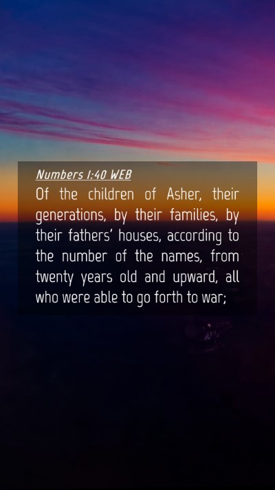 Picture 04 - Numbers 1:40 WEB Mobile Phone Wallpaper - Of the children of Asher, their generations, by - Mobile Bible Verse Wallpaper
