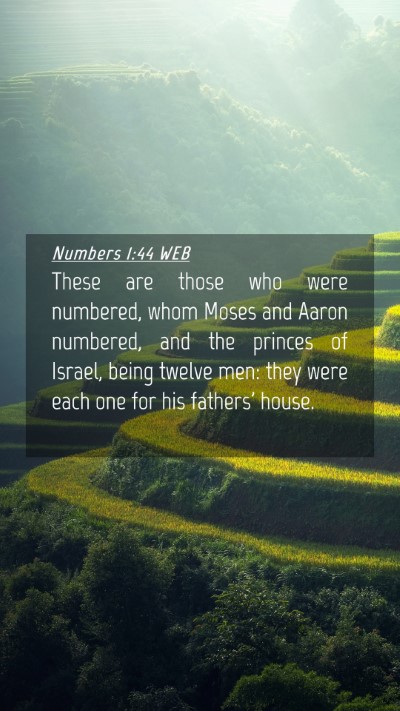 Picture 04 - Numbers 1:44 WEB Mobile Phone Wallpaper - These are those who were numbered, whom Moses and - Mobile Bible Verse Wallpaper