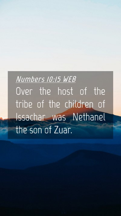 Picture 04 - Numbers 10:15 WEB Mobile Phone Wallpaper - Over the host of the tribe of the children of - Mobile Bible Verse Wallpaper