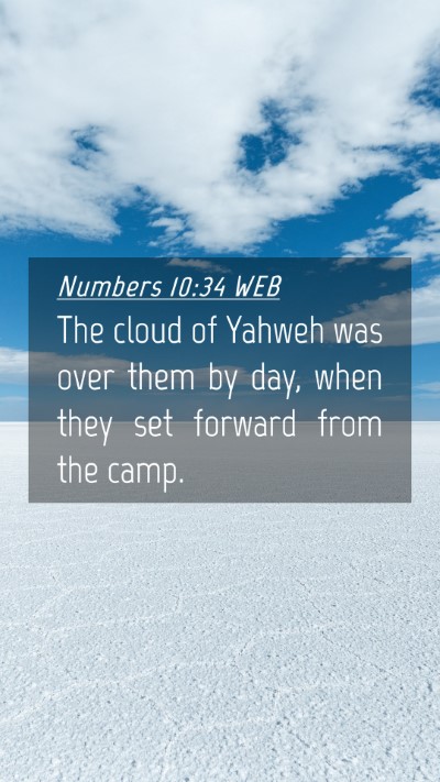 Picture 04 - Numbers 10:34 WEB Mobile Phone Wallpaper - The cloud of Yahweh was over them by day, when - Mobile Bible Verse Wallpaper