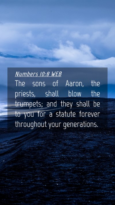 Picture 04 - Numbers 10:8 WEB Mobile Phone Wallpaper - The sons of Aaron, the priests, shall blow the - Mobile Bible Verse Wallpaper