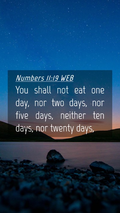 Picture 04 - Numbers 11:19 WEB Mobile Phone Wallpaper - You shall not eat one day, nor two days, nor five - Mobile Bible Verse Wallpaper