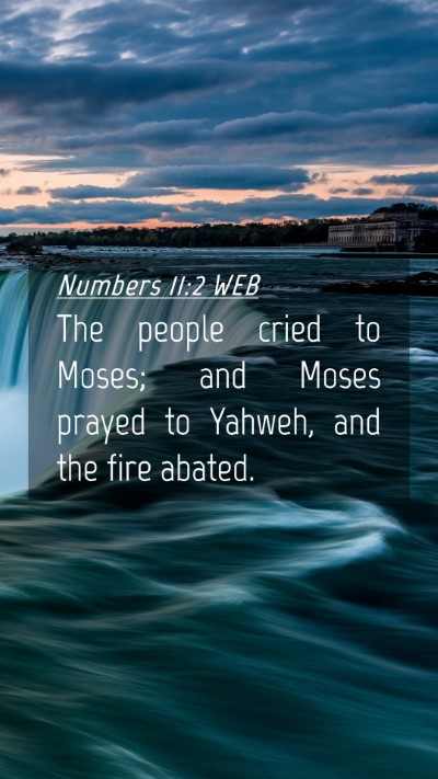 Picture 04 - Numbers 11:2 WEB Mobile Phone Wallpaper - The people cried to Moses; and Moses prayed to - Mobile Bible Verse Wallpaper