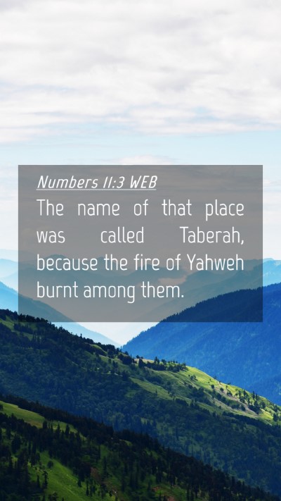 Picture 04 - Numbers 11:3 WEB Mobile Phone Wallpaper - The name of that place was called Taberah, - Mobile Bible Verse Wallpaper