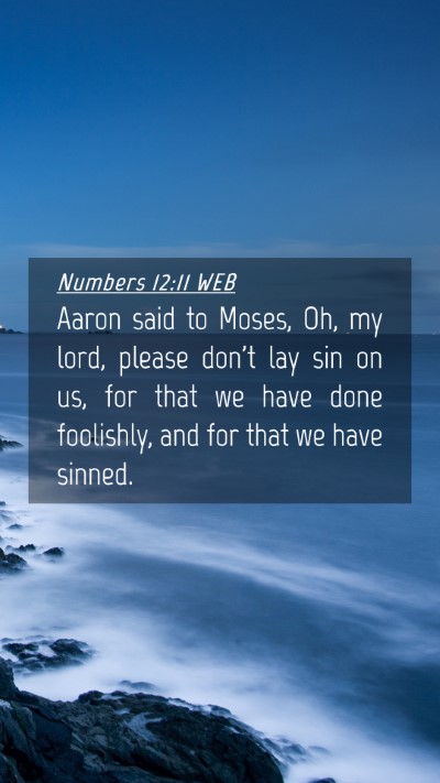 Picture 04 - Numbers 12:11 WEB Mobile Phone Wallpaper - Aaron said to Moses, Oh, my lord, please don't - Mobile Bible Verse Wallpaper