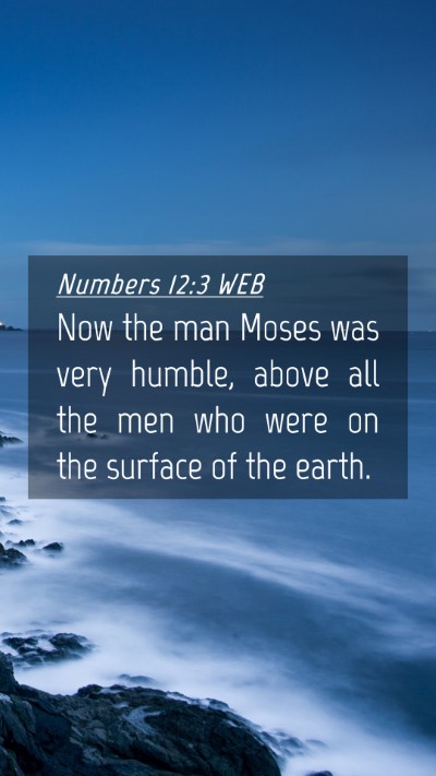 Picture 04 - Numbers 12:3 WEB Mobile Phone Wallpaper - Now the man Moses was very humble, above all the - Mobile Bible Verse Wallpaper
