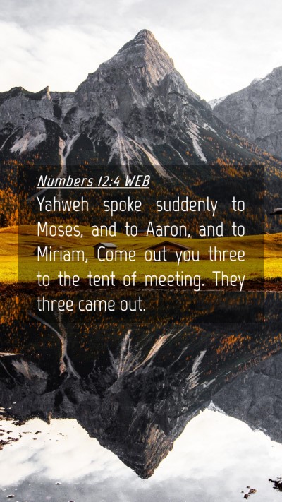 Picture 04 - Numbers 12:4 WEB Mobile Phone Wallpaper - Yahweh spoke suddenly to Moses, and to Aaron, and - Mobile Bible Verse Wallpaper