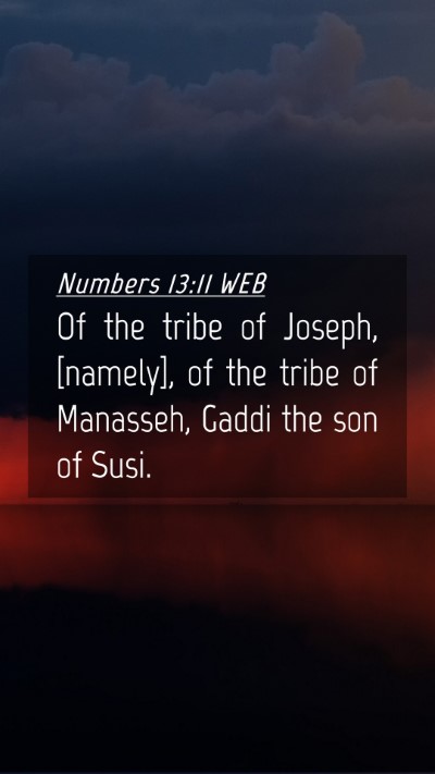 Picture 04 - Numbers 13:11 WEB Mobile Phone Wallpaper - Of the tribe of Joseph, [namely], of the tribe of - Mobile Bible Verse Wallpaper