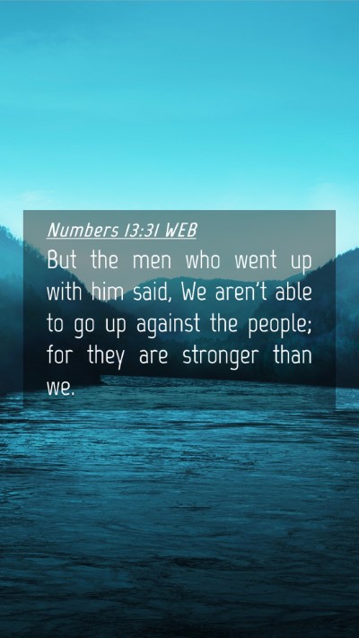 Picture 04 - Numbers 13:31 WEB Mobile Phone Wallpaper - But the men who went up with him said, We aren't - Mobile Bible Verse Wallpaper